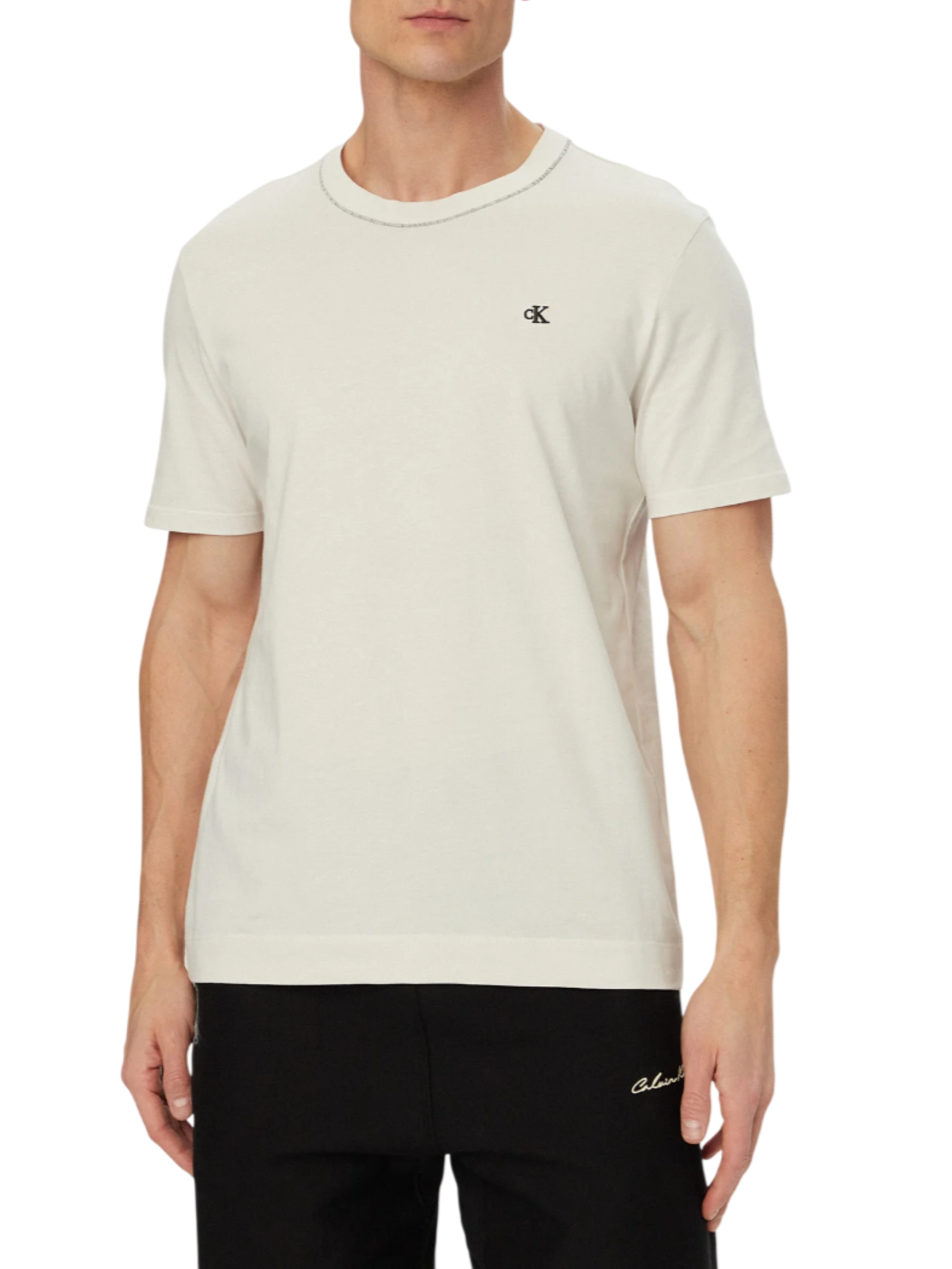 Calvin Klein T-shirt uomo in jersey manica corta ecrù LV04LF223G GNA Calvin Klein 