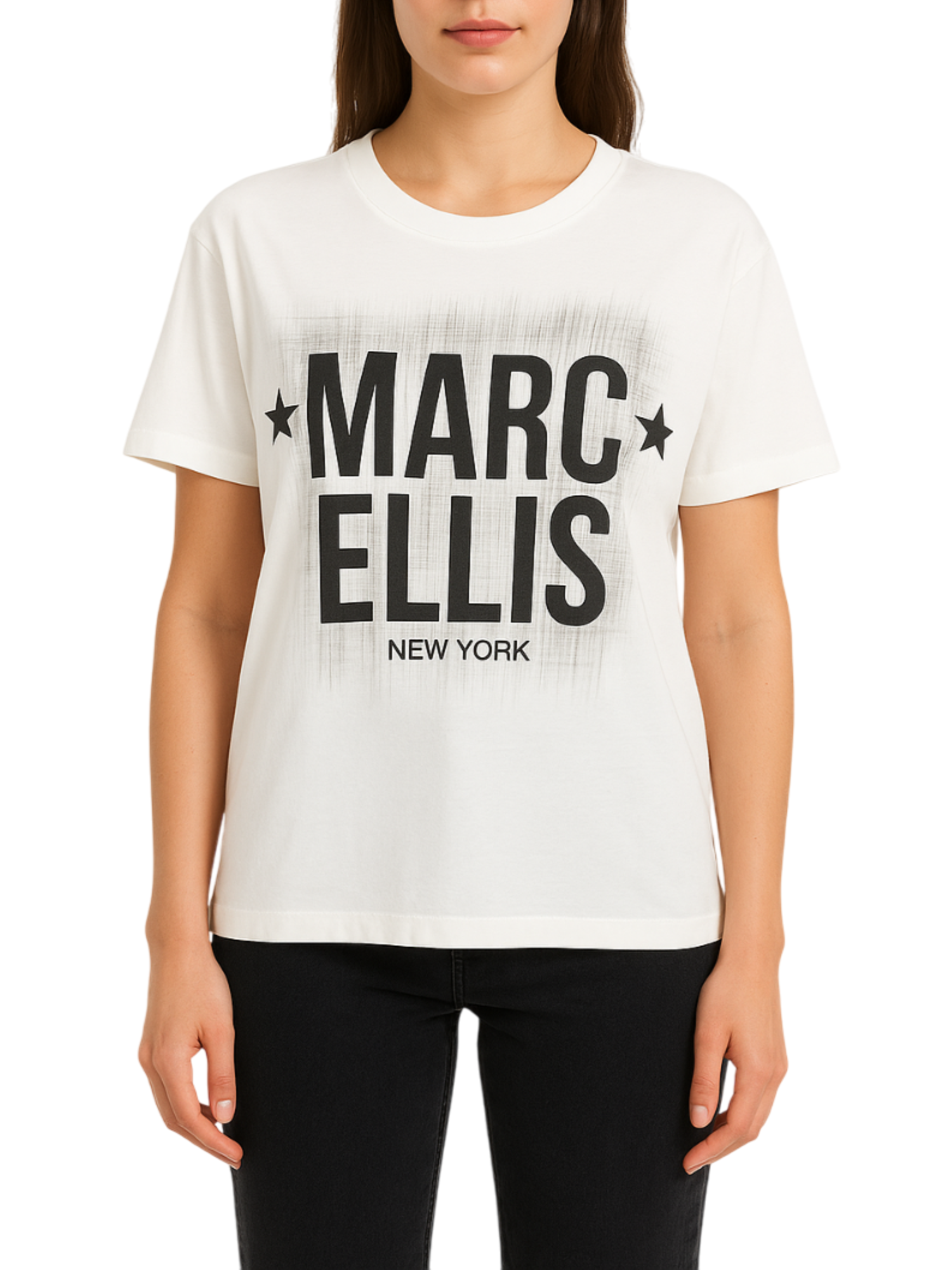 Marc Ellis T-shirt donna con maxi logo bianco MCLM0071 005 MARC ELLIS 