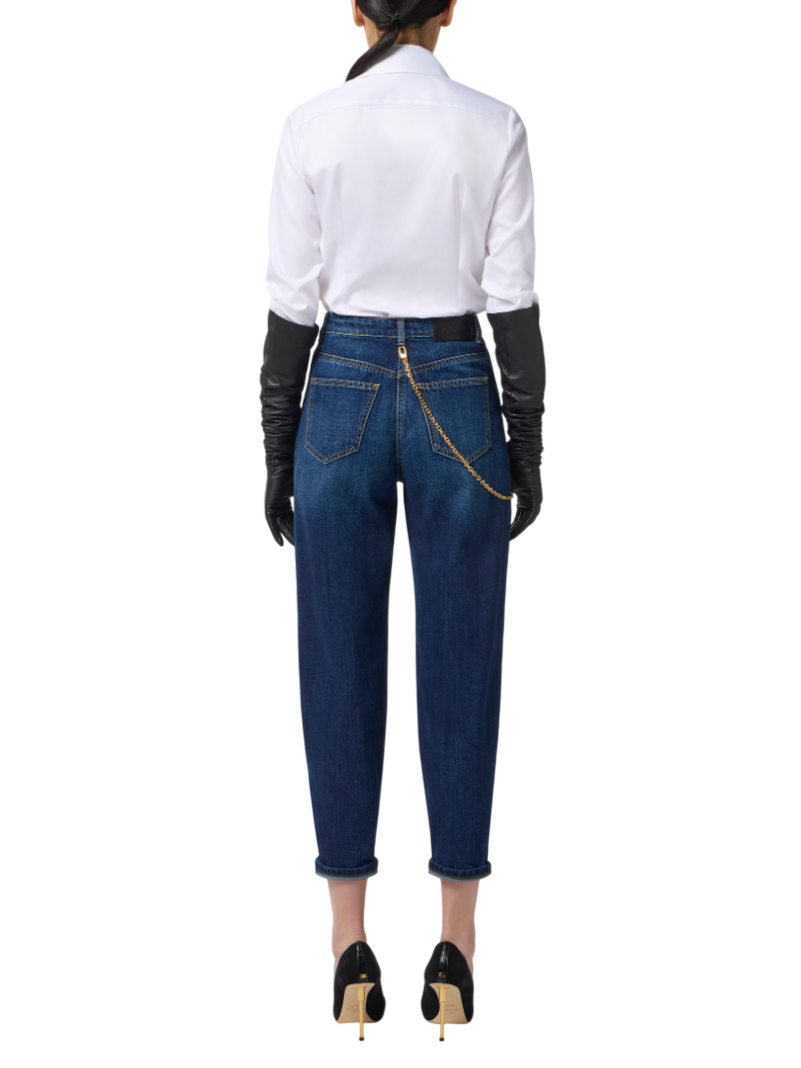 Elisabetta Franchi camicia in cotone con dettaglio logato bianco CA11556E2 100 ELISABETTA FRANCHI 