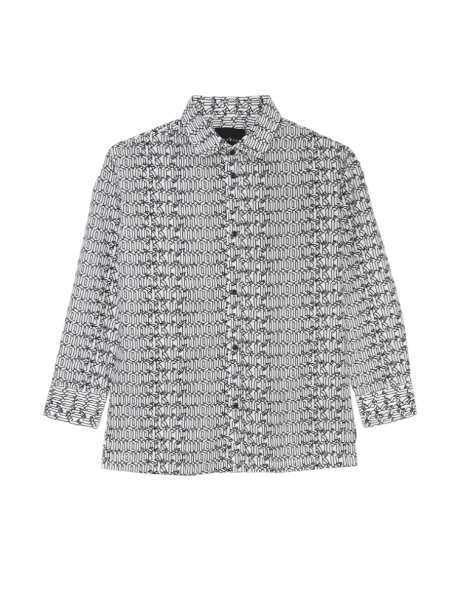 John Richmond camicia manica lunga Massy in fantasia logata bianco nero RBP25237CA GOTIC BEW John RICHMOND 