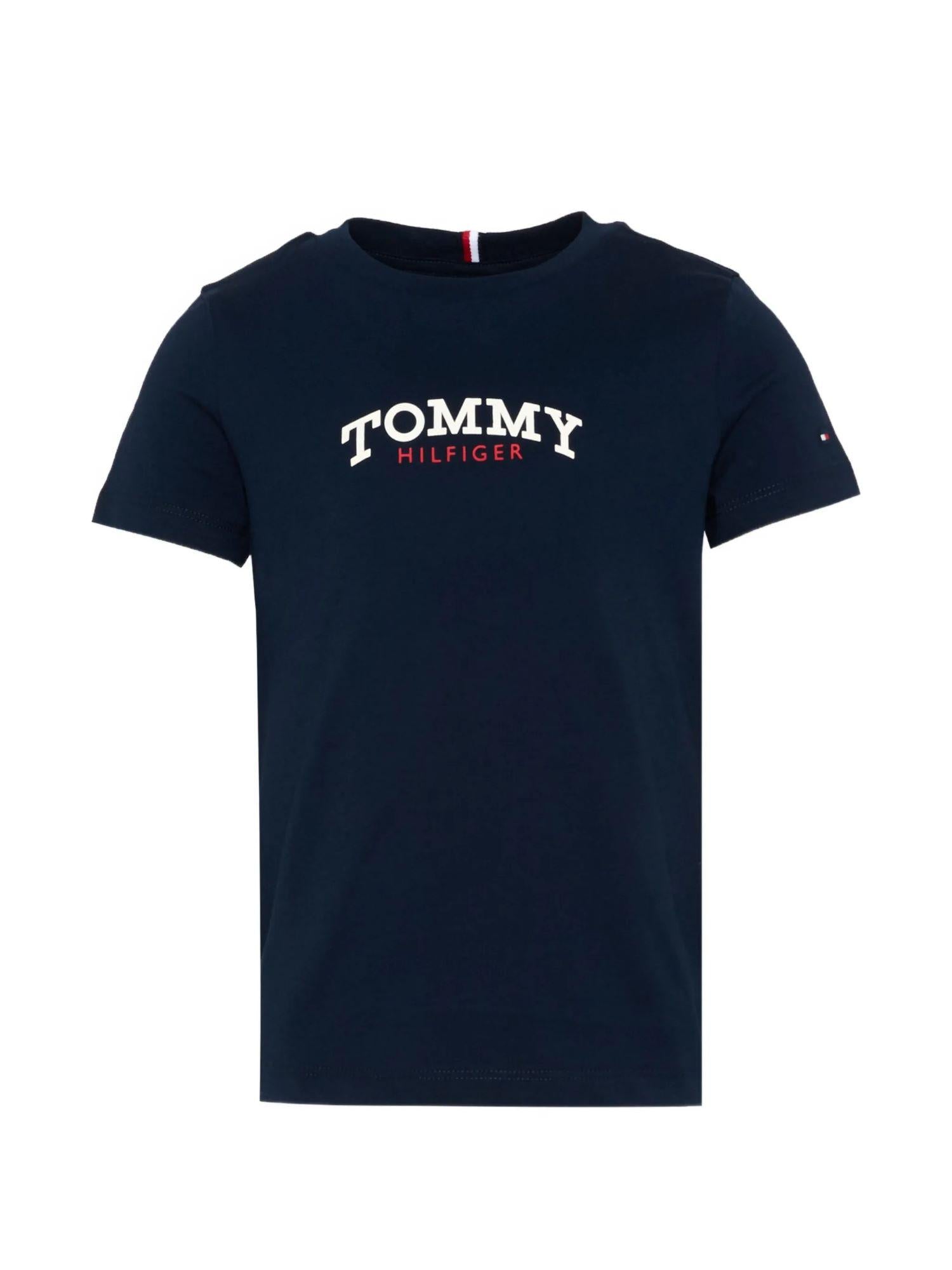 Tommy Hilfiger T-shirt bambino manica corta con logo blu KB0KB10263 C1G Tommy Hilfiger 