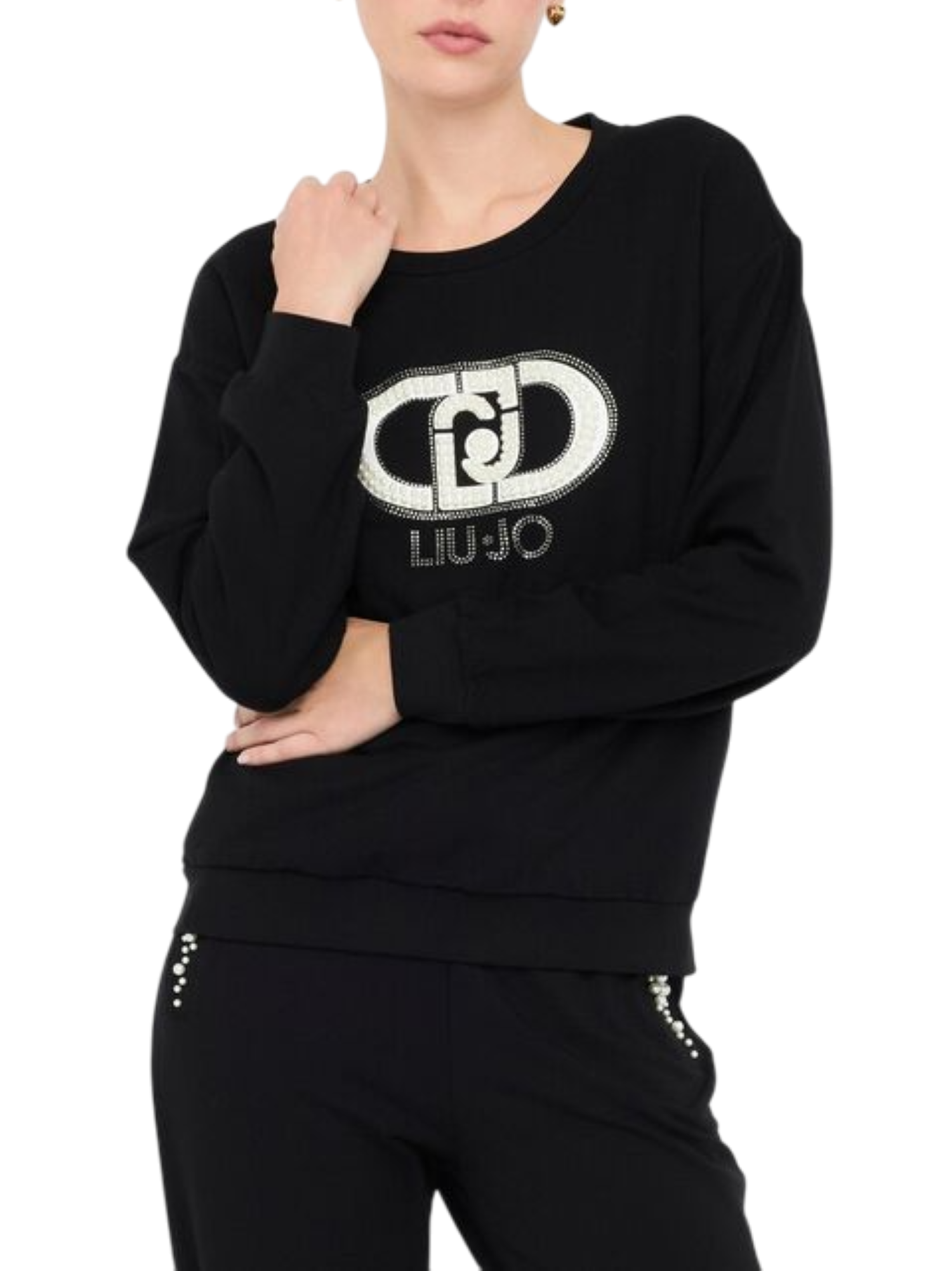 Liu Jo felpa con logo gioiello nero TF5154FS576 R9932 LIU JO 