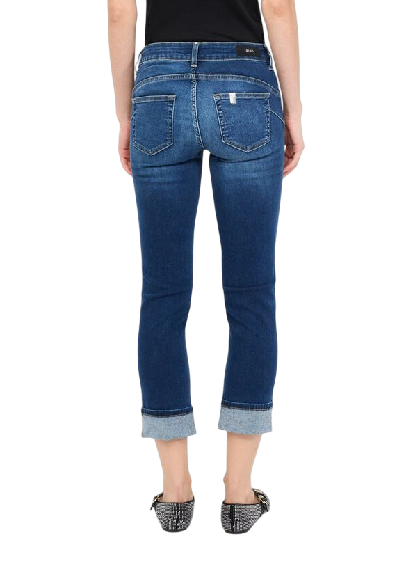 Liu Jo jeans Monroe skinny con risvolto gioiello lavaggio blu UF5006D4615 78539 LIU JO 