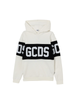 Gcds felpa bambina con cappuccio bianco latte