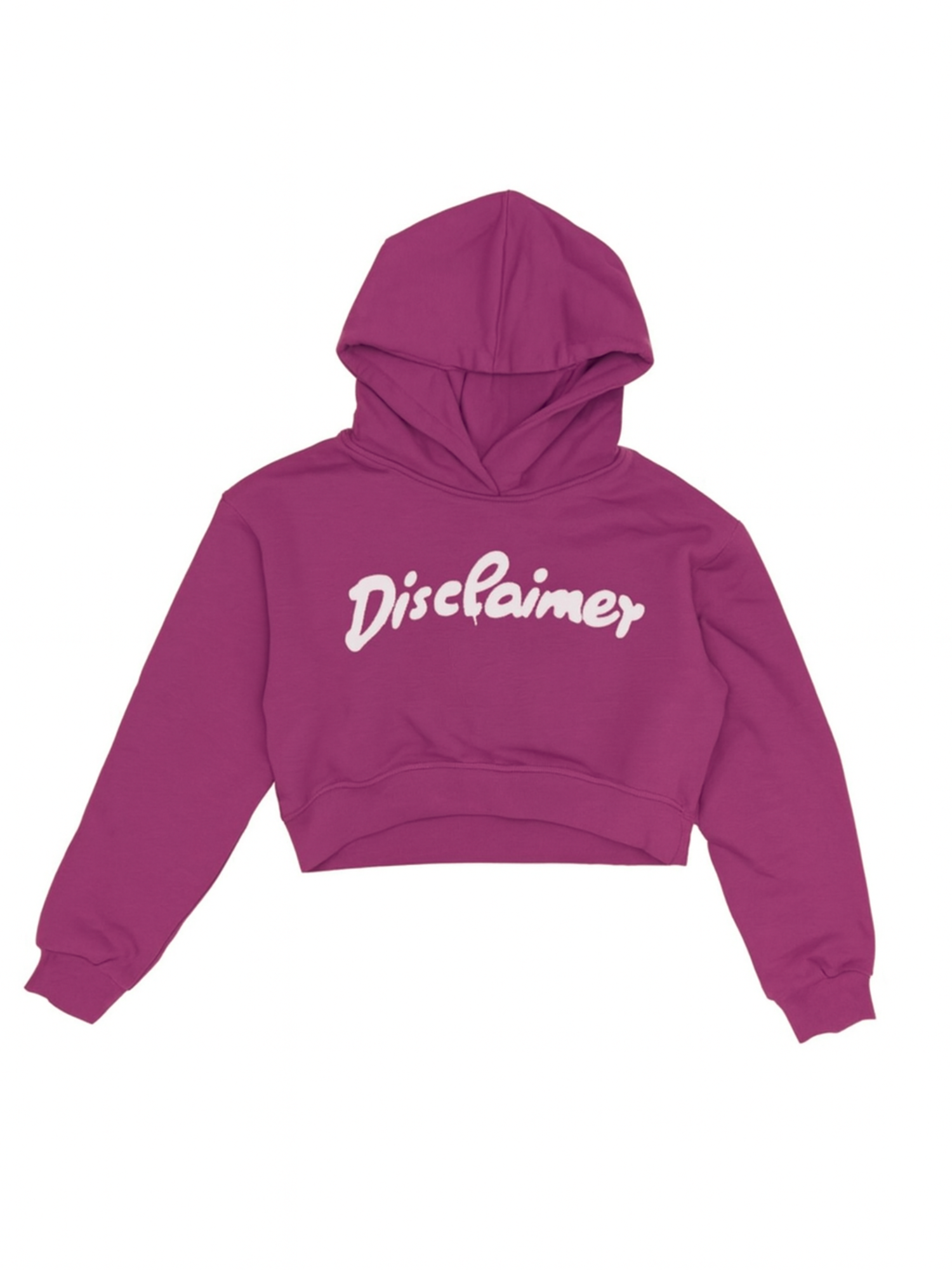Disclaimer felpa crop bambina con cappuccio fucsia 58706 BORGOGNA-ST.BIANCA DISCLAIMER 