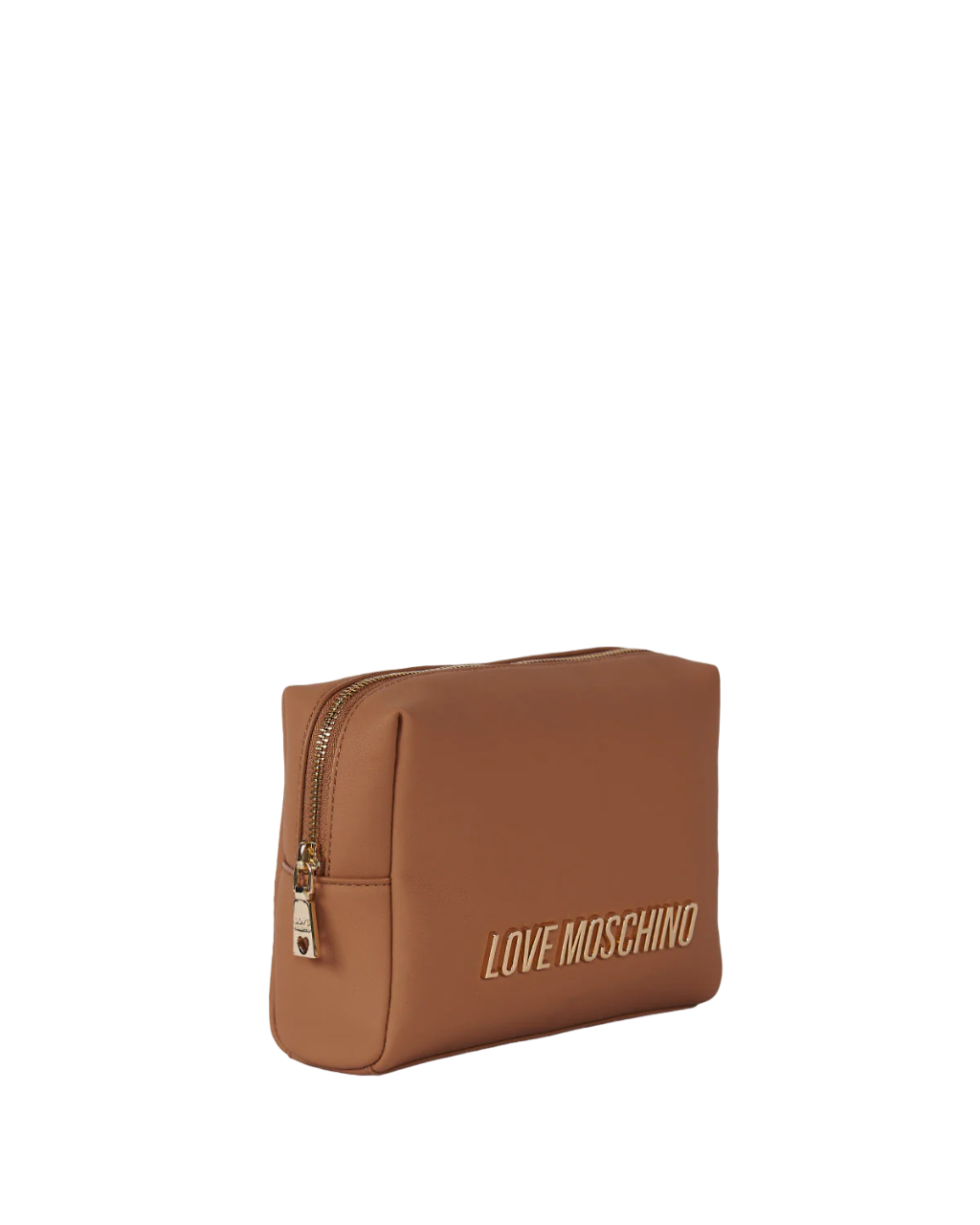 Moschino Love pochette in ecopelle con logo marrone cuoio