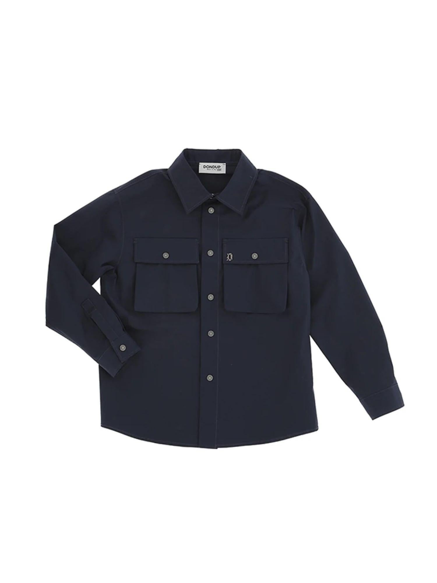 Dondup camicia cargo bambino manica lunga blu DMCA0500CA032 4005 DONDUP 