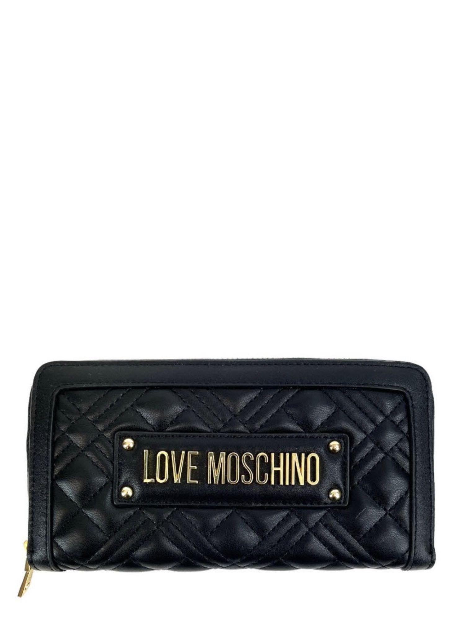 Love Moschino portafogli in ecopelle trapuntata nero oro JC5600PP0N-LA0 000 MOSCHINO LOVE 