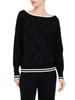 Liu Jo maglia donna con strass e logo nero