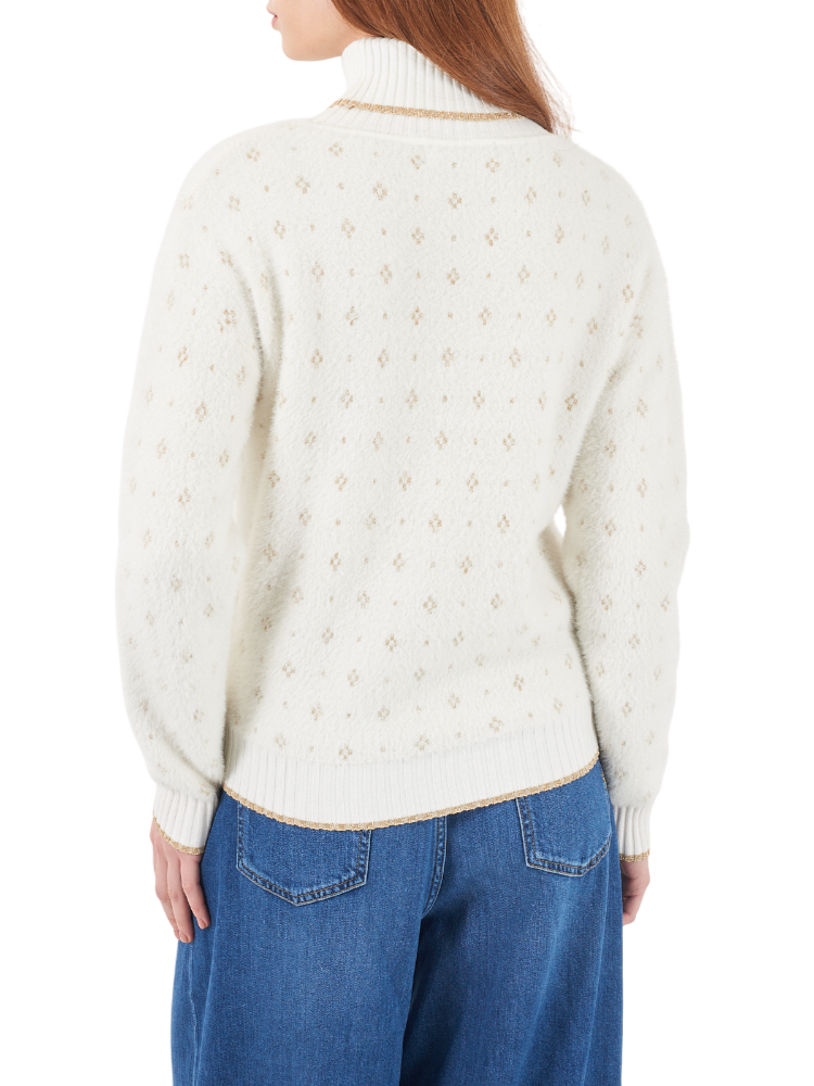 Yes Zee maglia dolcevita con dettagli lurex avorio M010-IS00 0157 YES-ZEE 
