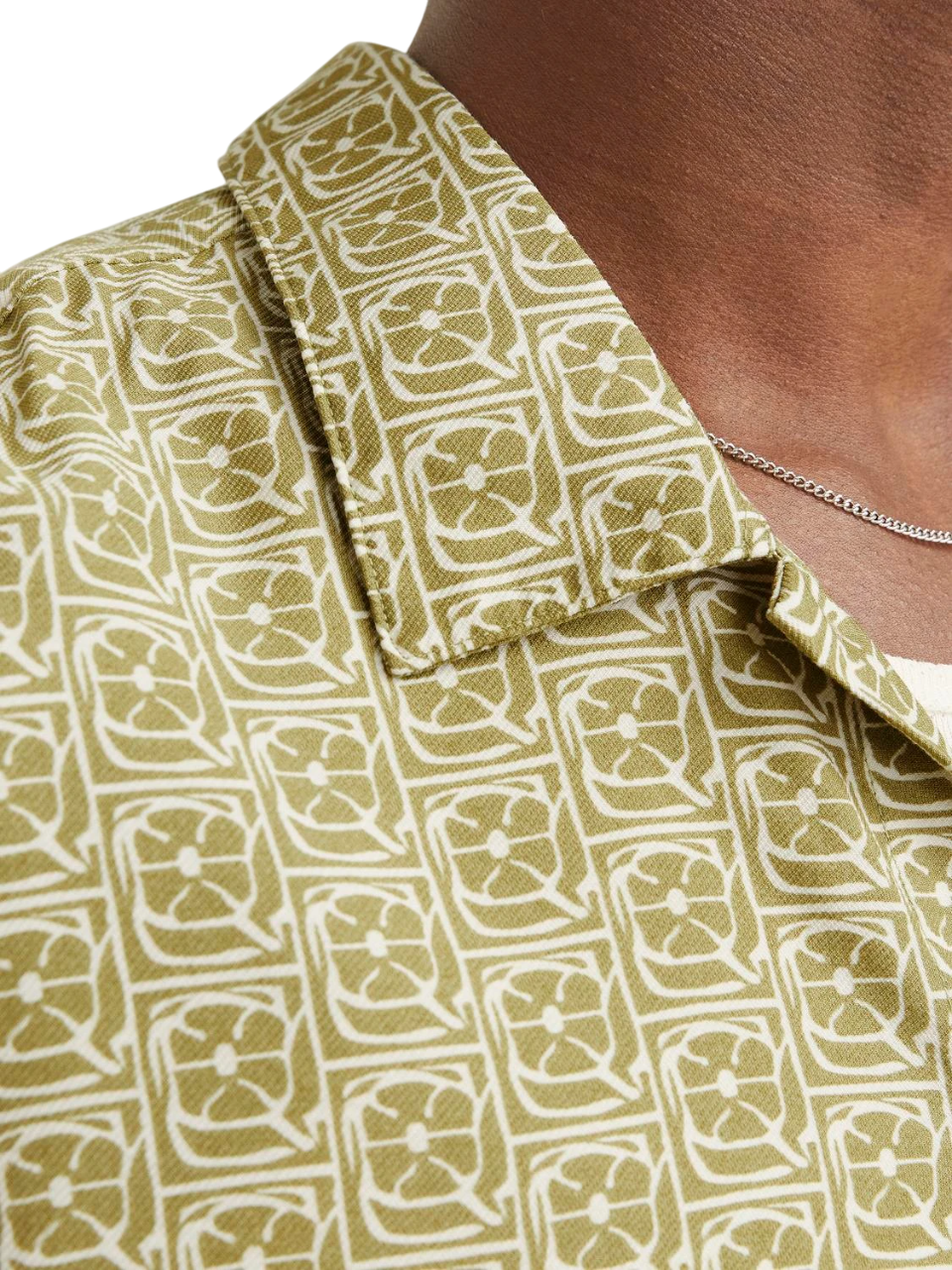 Jack&Jones camicia manica corta in fantasia verde 12271103 CEDAR JACK&JONES 