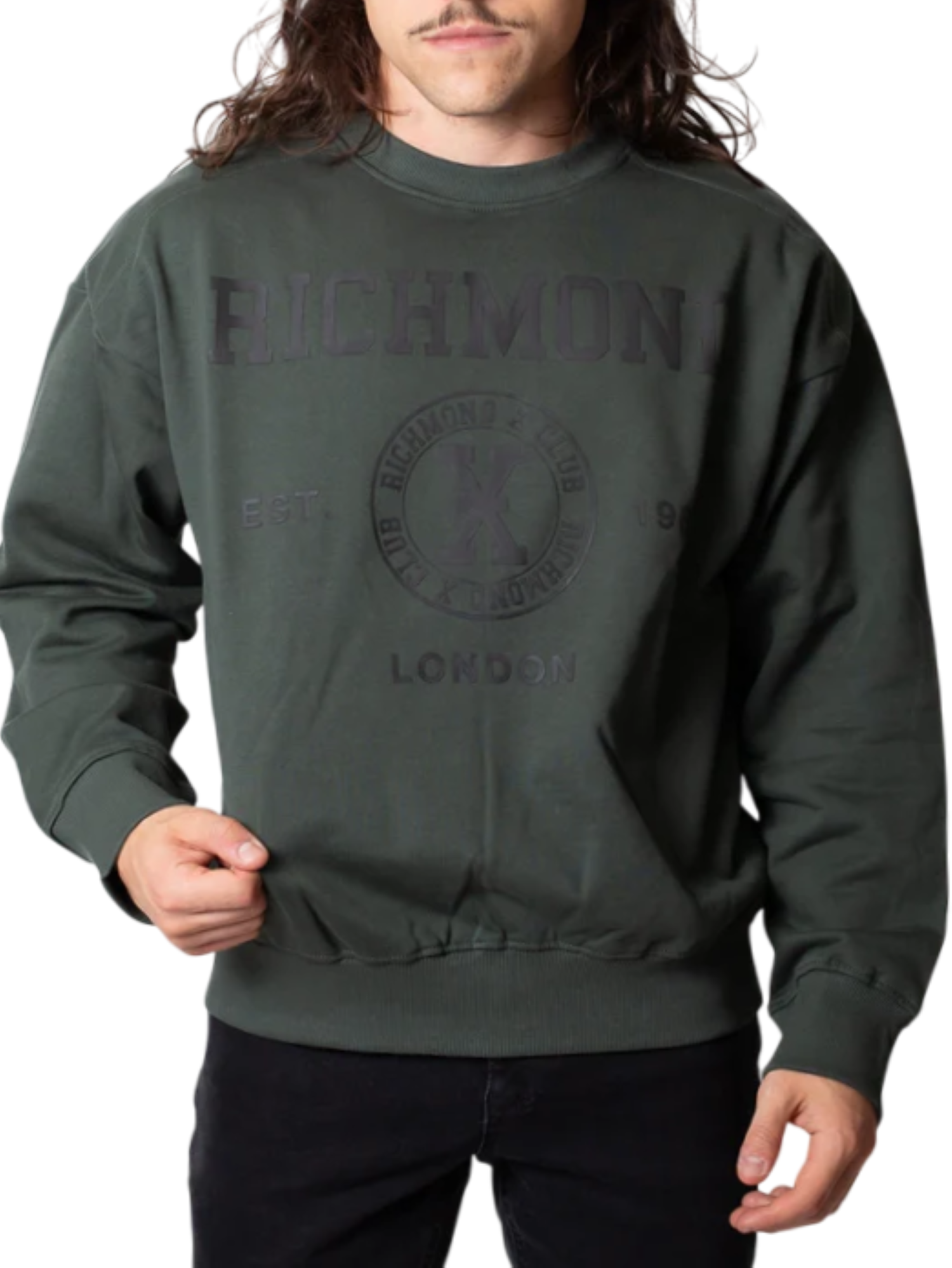 John Richmond felpa Juric con stampa logo verde UMA25071FE D.FOREST John RICHMOND 