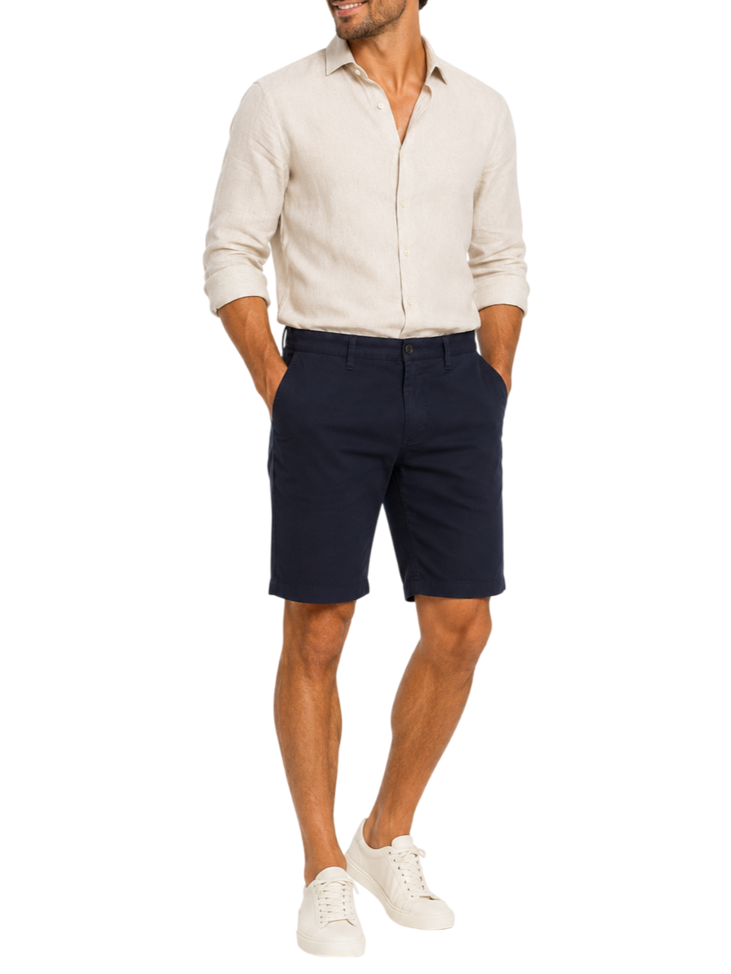 Le Braghe bermuda chino uomo slim blu B01-1601 BLU Le Braghe 