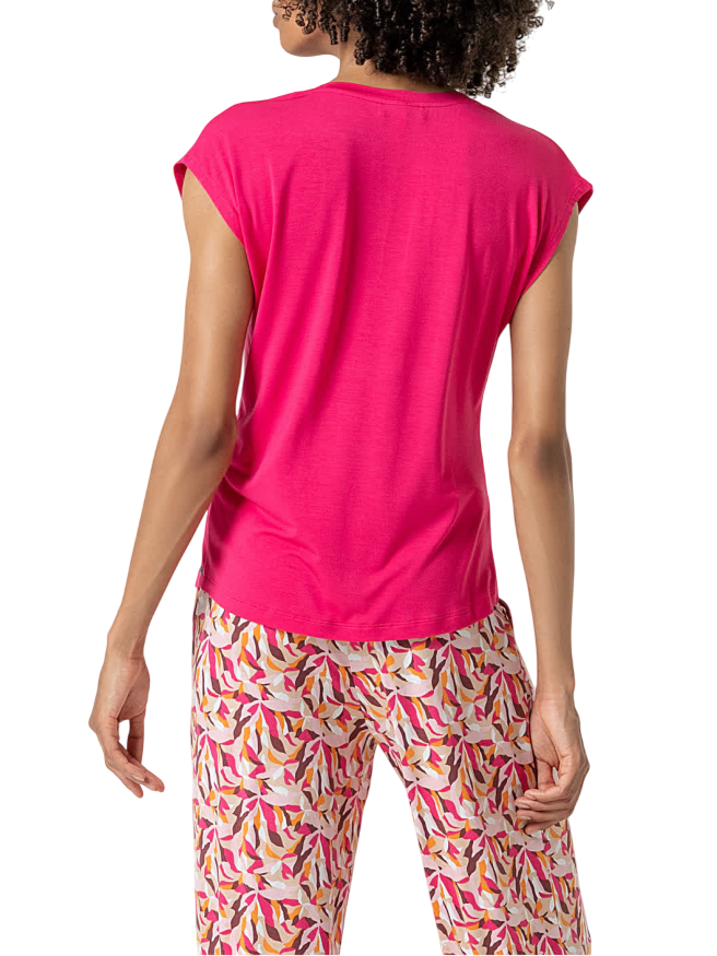 Surkana T-shirt scollo a V in viscosa fucsia 515LICA013 32 SURKANA 