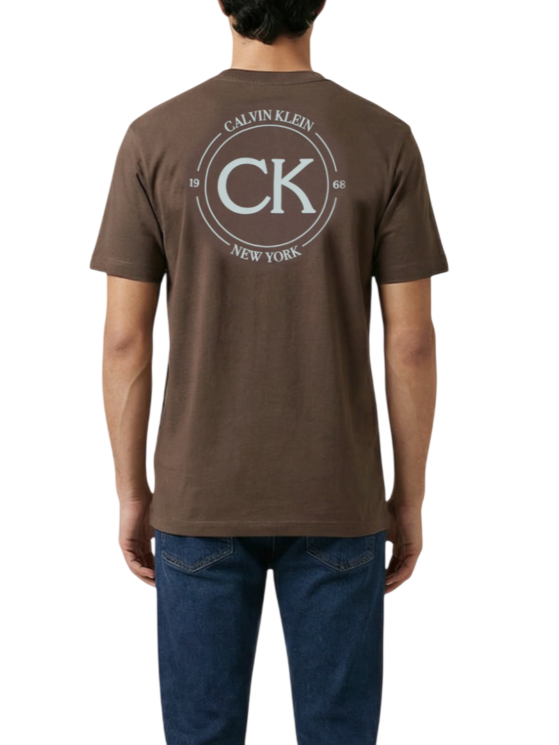 Calvin Klein Jeans T-shirt uomo manica corta con logo marrone LV04RE825G 9O9 Calvin Klein Jeans 