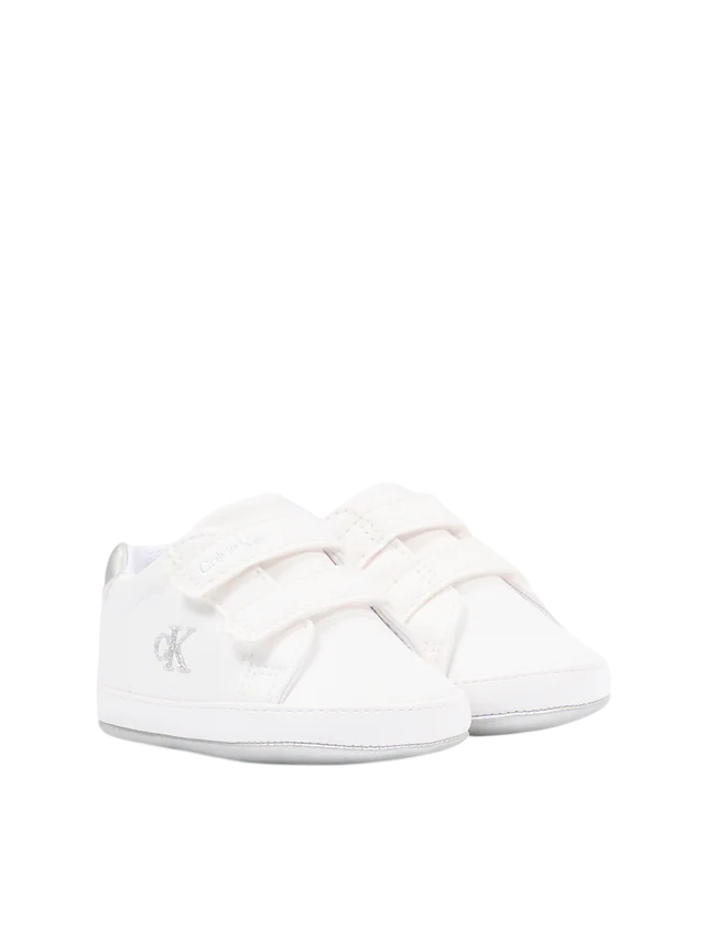 Calvin Klein scarpette neonata con logo glitter bianco V0A9-83201-1582 X025 Calvin Klein Footwear 