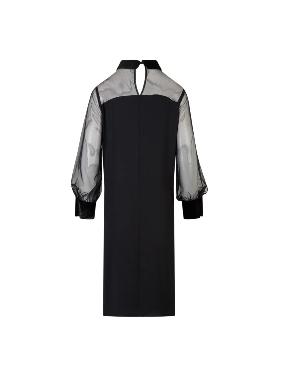 Lola by Sandro Ferrone abito midi con trasparenze e cravatta nero L23YBFBOTTI NERO Lola BY S.FERRONE 
