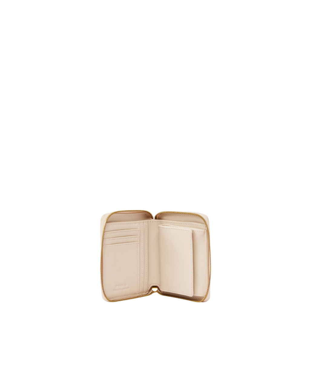 Pinko portafogli in pelle Taylor con zip beige oro 100249-A0F1 C50Q PINKO 