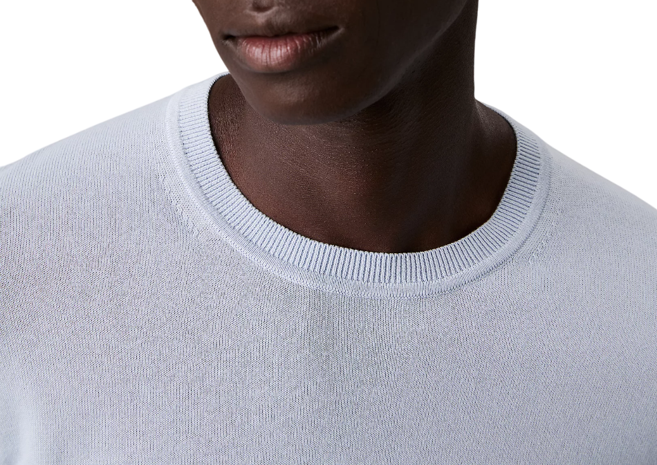Calvin Klein maglia girocollo in cotone con logo celeste LV040BM343 24Q Calvin Klein 