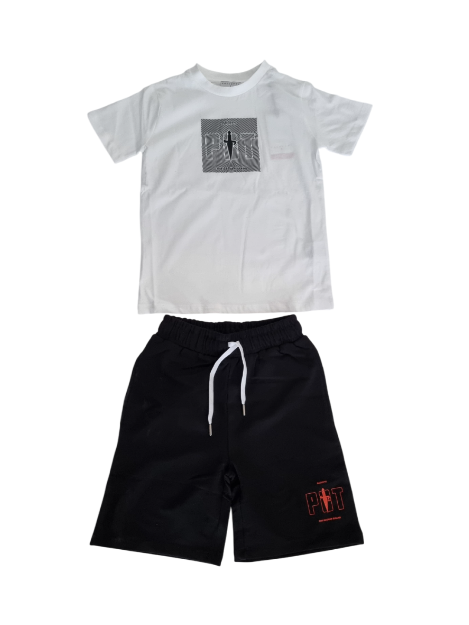 Cesare Paciotti completo estivo T-shirt e bermuda bianco nero COMP5114J BIANCO Cesare Paciotti 