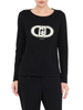 Liu Jo T-shirt manica lunga con logo gioiello nero