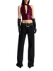 Aniye By top crop Beth con paillettes bordeaux