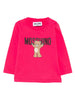 Moschino T-shirt neonata manica lunga fucsia