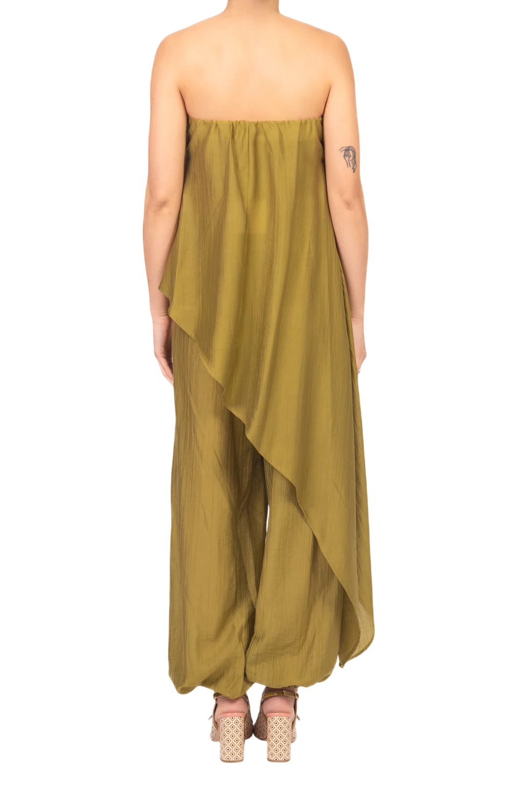 Vicolo top asimmetrico a fascia donna verde TAB2268 OLIO VICOLO 