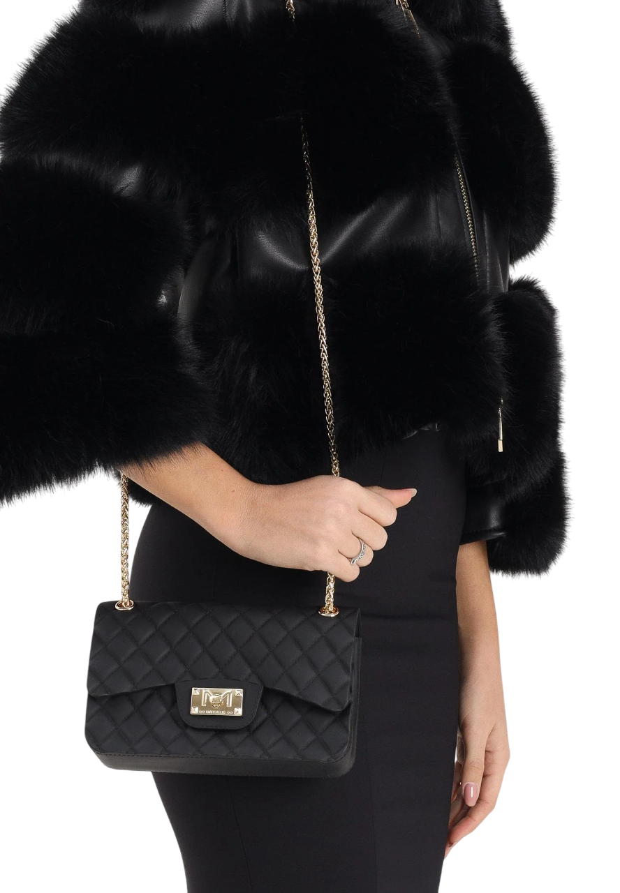 Marc Ellis borsa a spalla Flat Falcon S nero oro FLAT FALCON S BLACK-LIGHT GOLD MARC ELLIS 