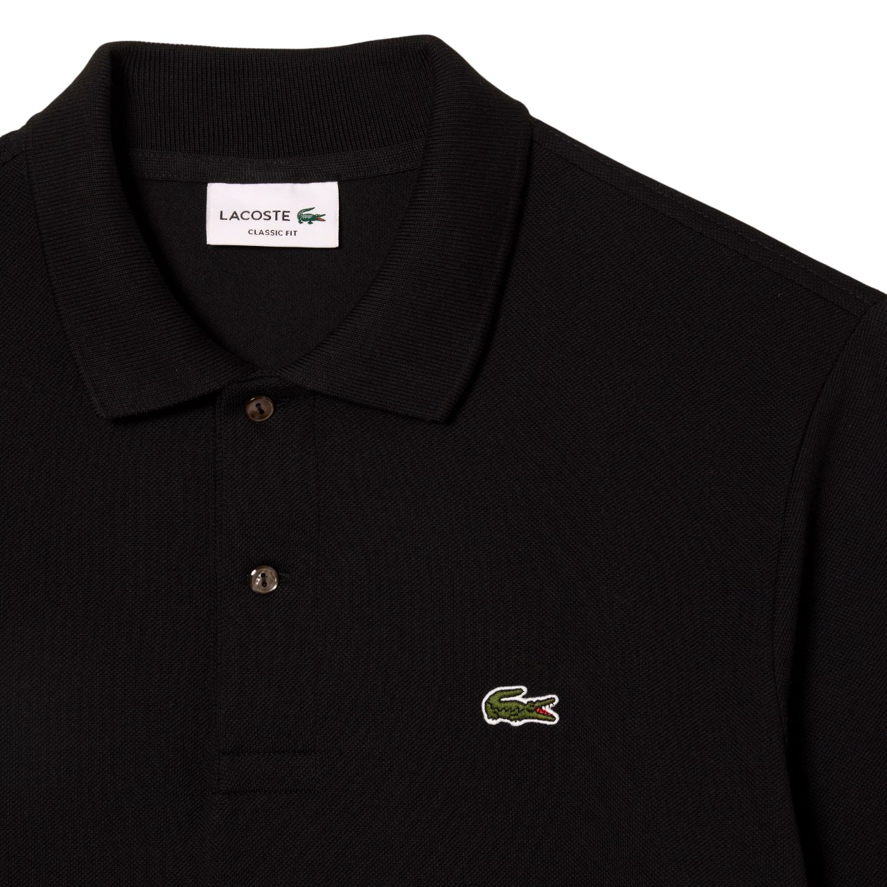 Lacoste polo manica lunga 12.12 in piquè nero L1312 031 LACOSTE 