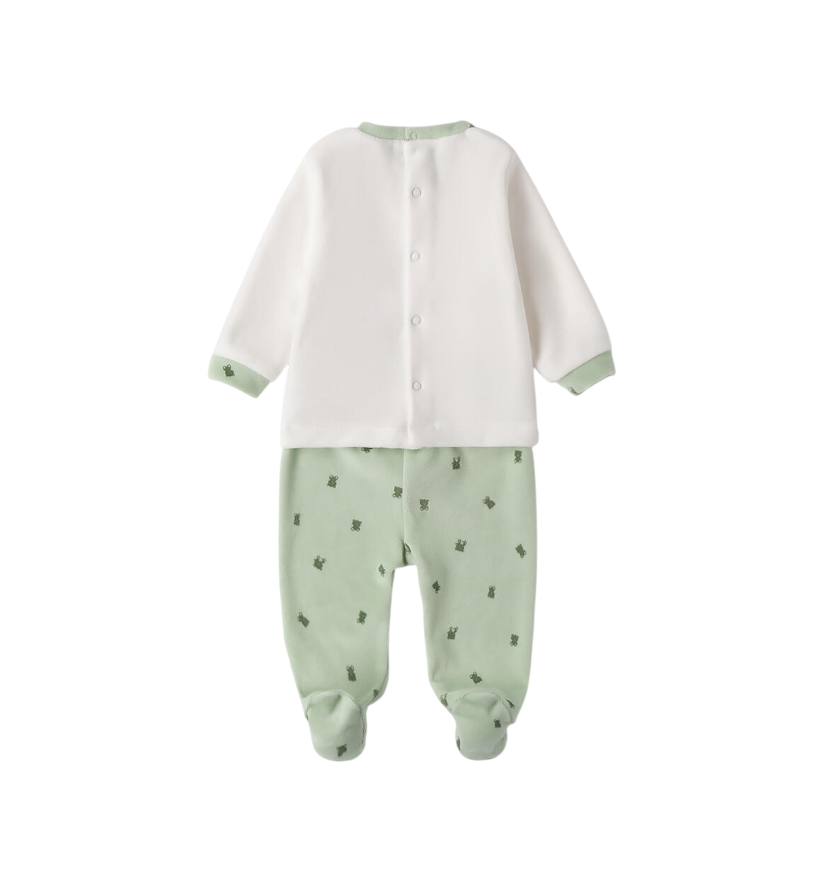 iDo tutina neonato in ciniglia bianco verde 4F003 0112 iDO 