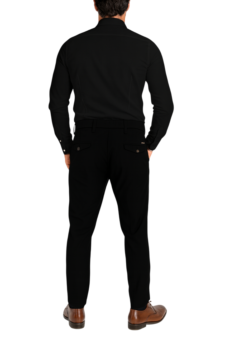 Rar pantaloni uomo slim in lycra nero BUSO-126106 NERO RAR 