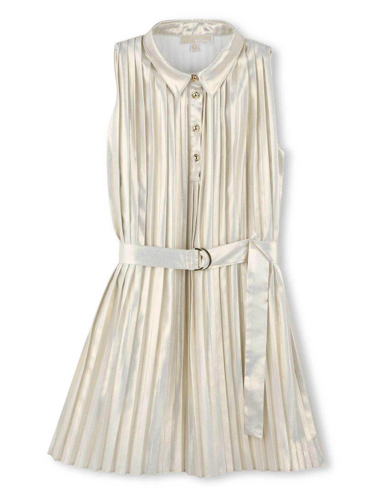 Michael Kors abito plissettato con cintura oro R30349 ORO CHIARO MICHAEL KORS 