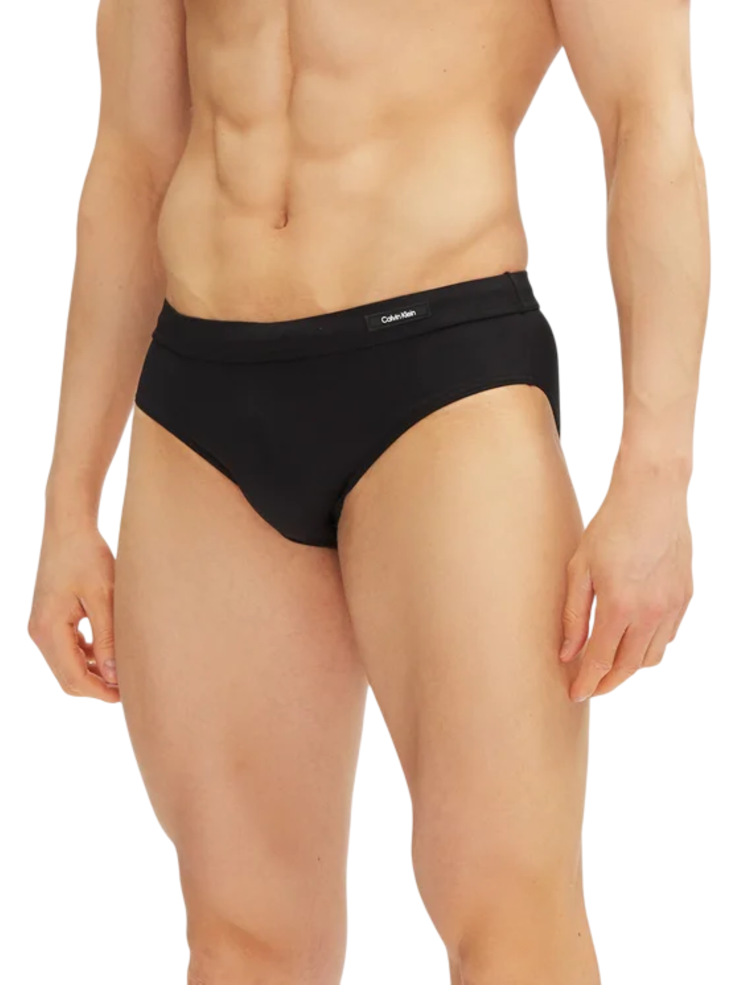 Calvin Klein slip mare con patch logo nero KM0KM01113 BEH Calvin Klein Beachwear 