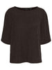 Vero Moda T-shirt manica corta in lurex marrone