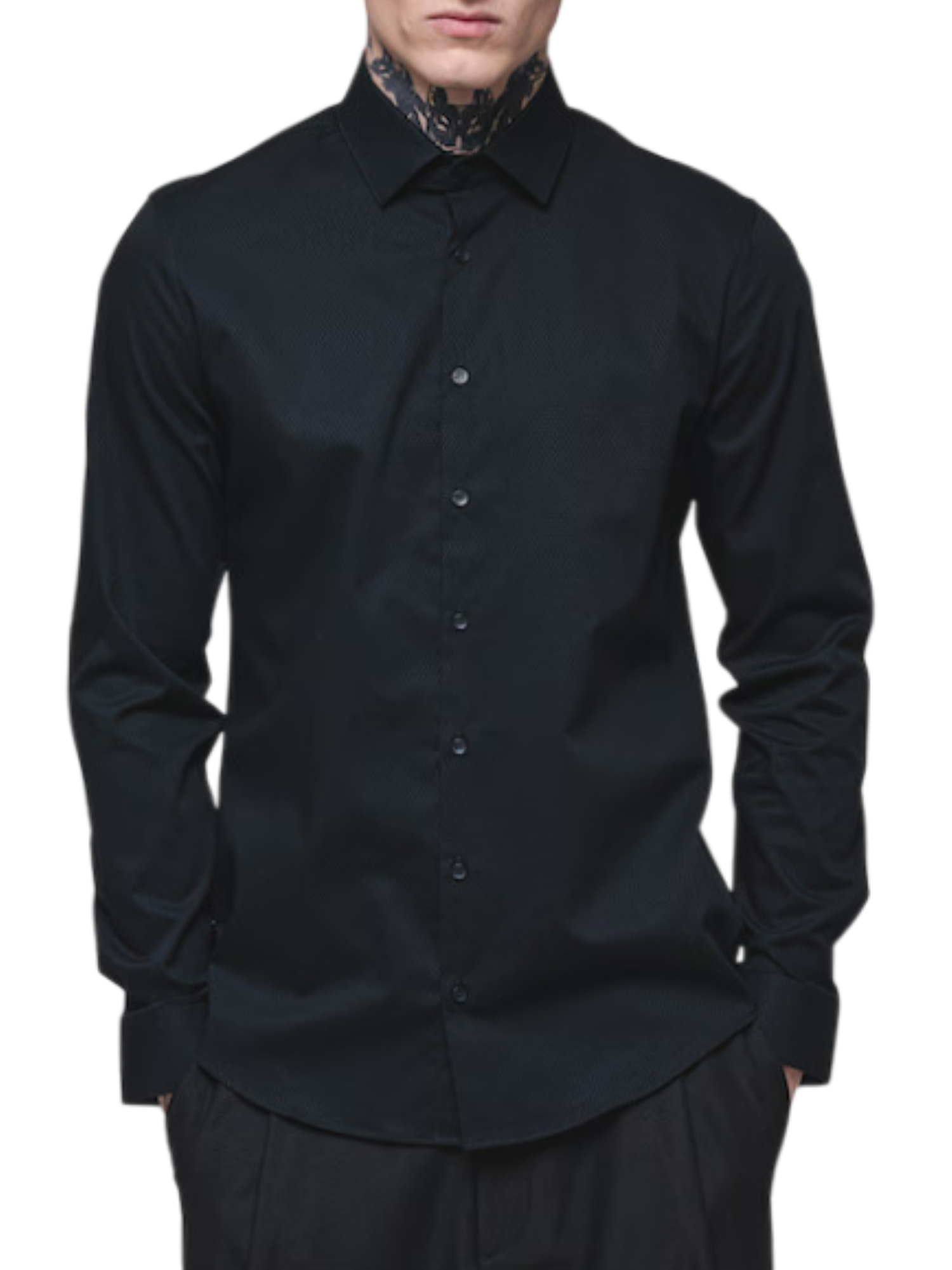 Calvin Klein camicia manica lunga slim fit nero K10K114357 BEH Calvin Klein 