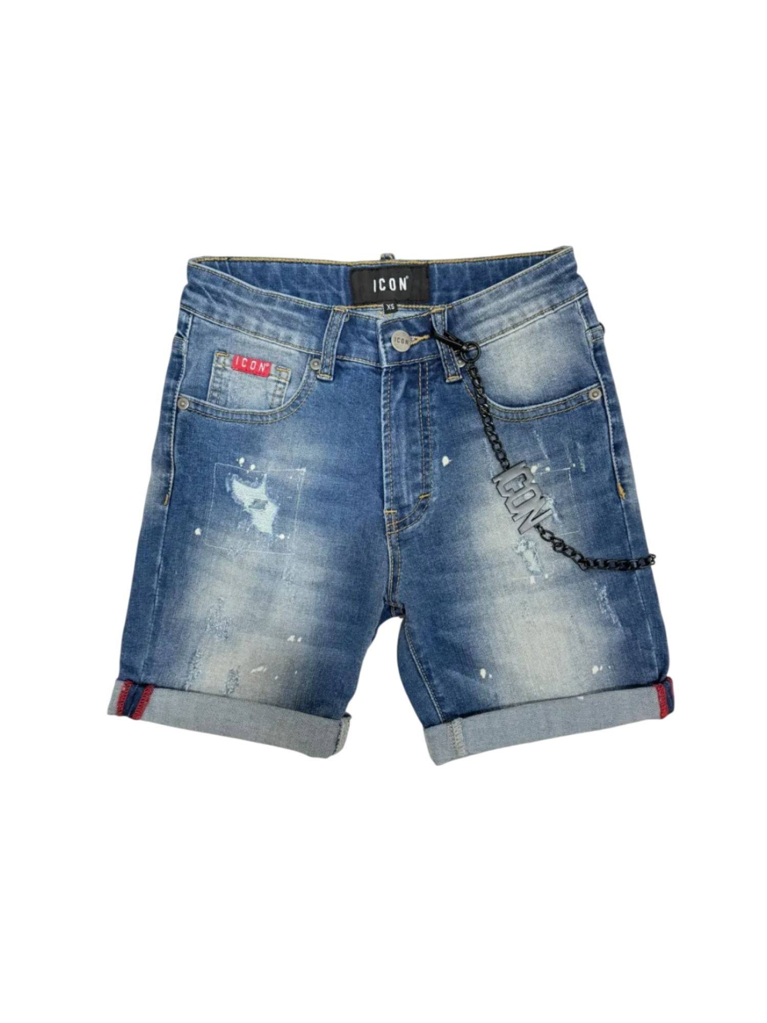 Icon bermuda in denim effetto used lavaggio blu IBDS00451 7015 ICON 