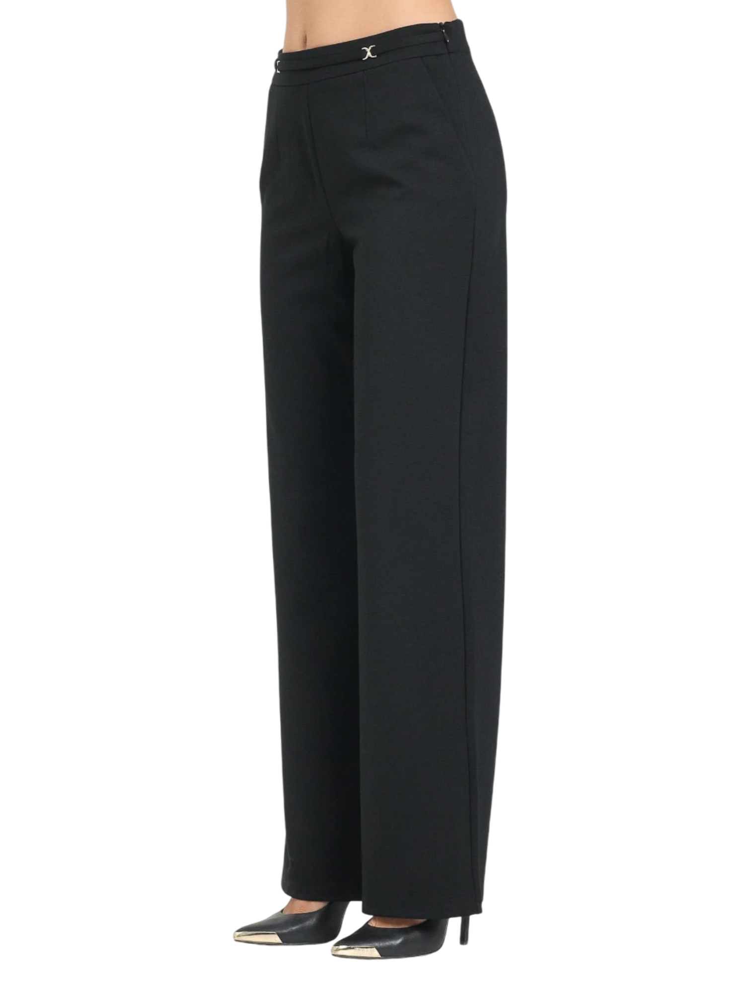 Only pantaloni gamba larga con cintina nero 15353586 BLACK ONLY 