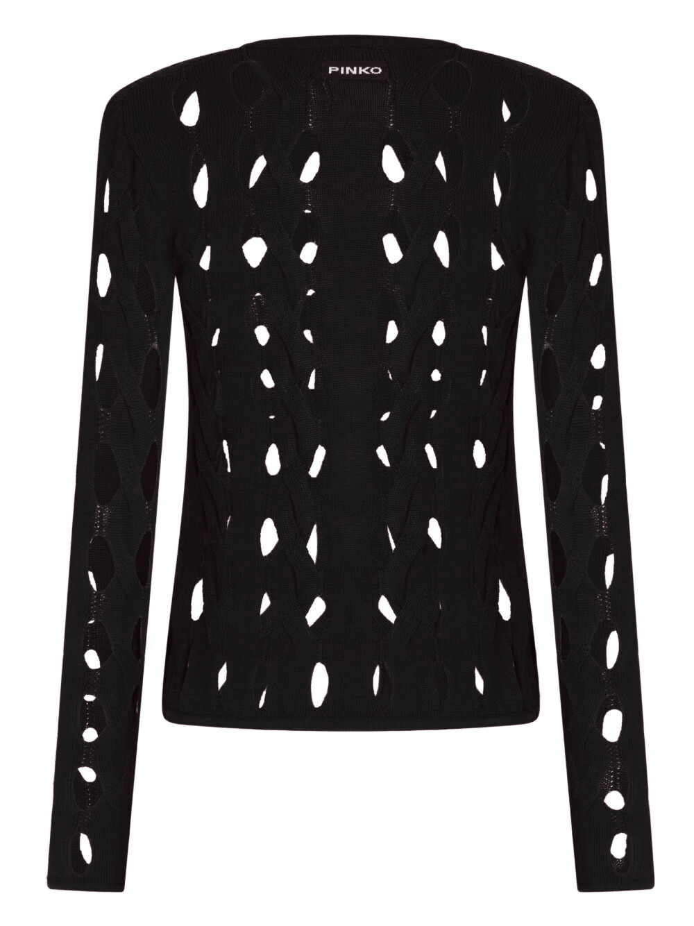 Pinko cardigan Carlton in maglia traforata nero