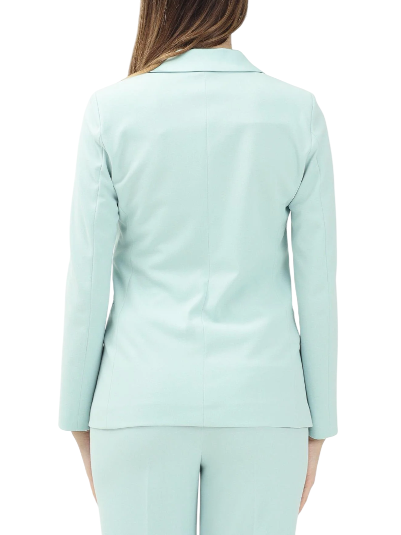 Vicolo giacca blazer monopetto in tessuto crepe verde acqua TD0237 VERDE ACQUA VICOLO 