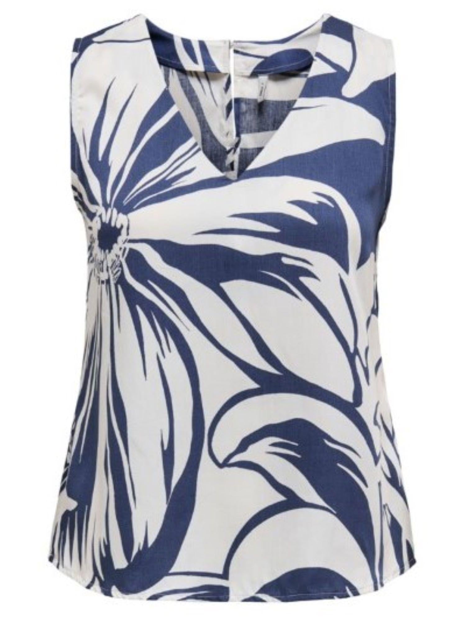 Only top in fantasia bianco blu 15347475 PAGEANT BLUE-MILEY MEGA FLOWER ONLY 