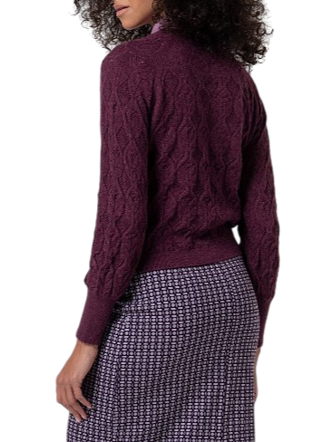 Surkana maglia misto alpaca con trecce borgogna 555OMAR236 44 SURKANA 