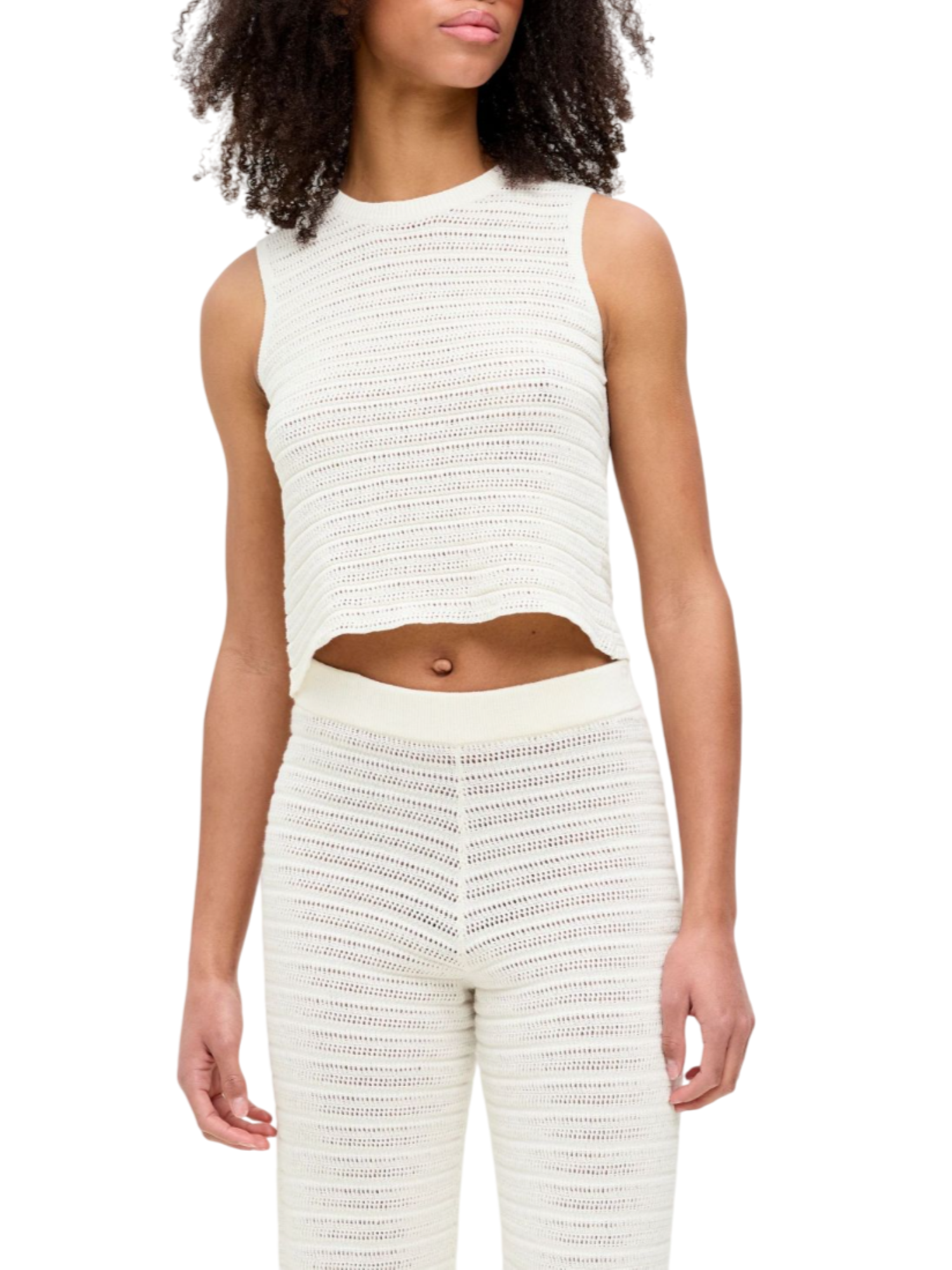 Jjxx top in maglia traforata panna 12271451 VANILLA ICE JJXX 