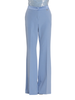 Relish pantaloni a zampa con dettagli satin celeste