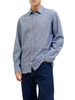 Jack&Jones camicia manica lunga in misto lino blu denim