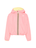 K-Way giubbino reversibile bambina con cappuccio rosa giallo
