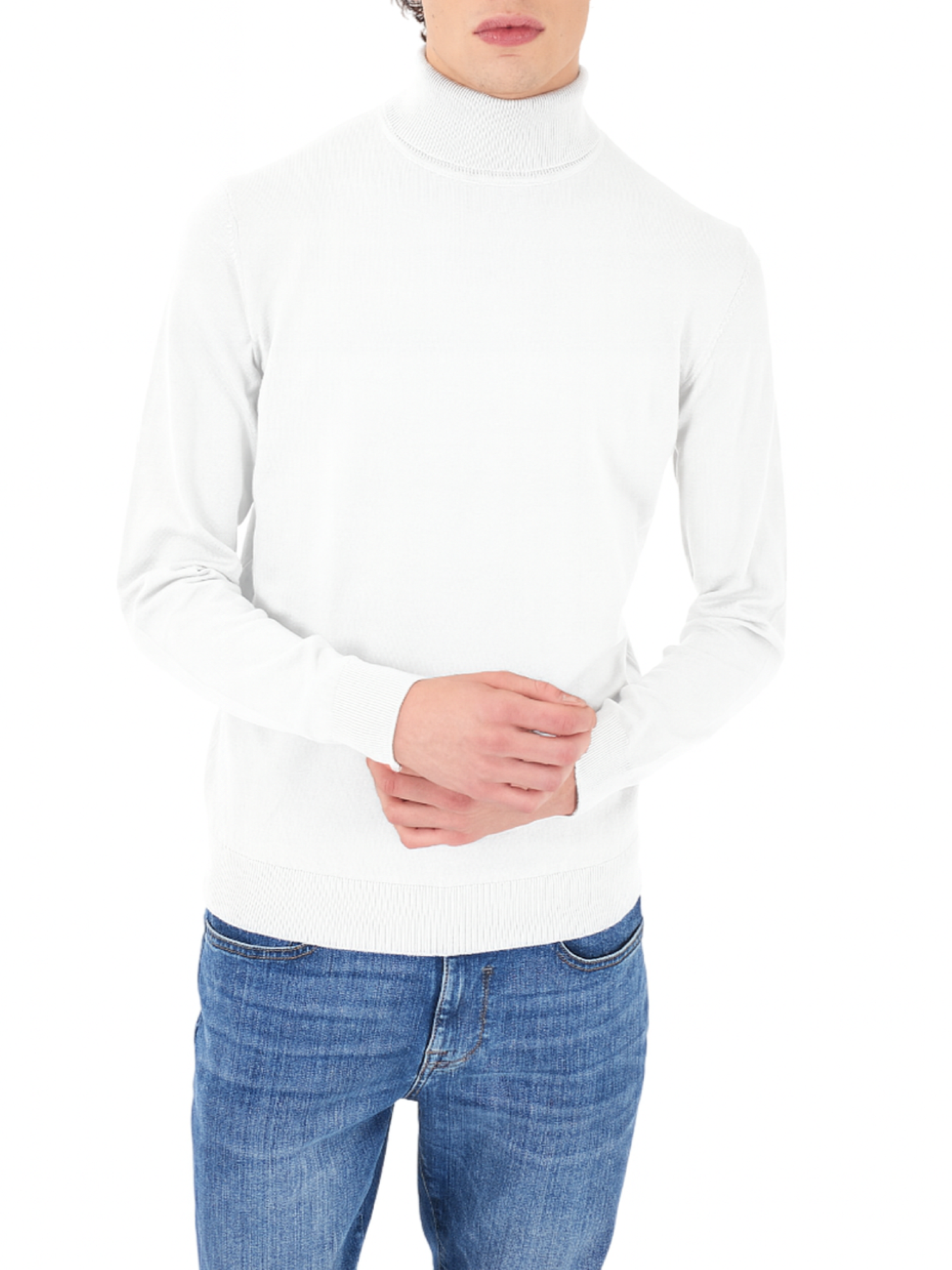 Yes Zee maglia dolcevita uomo misto lana avorio M800-HL00 0107 YES-ZEE 