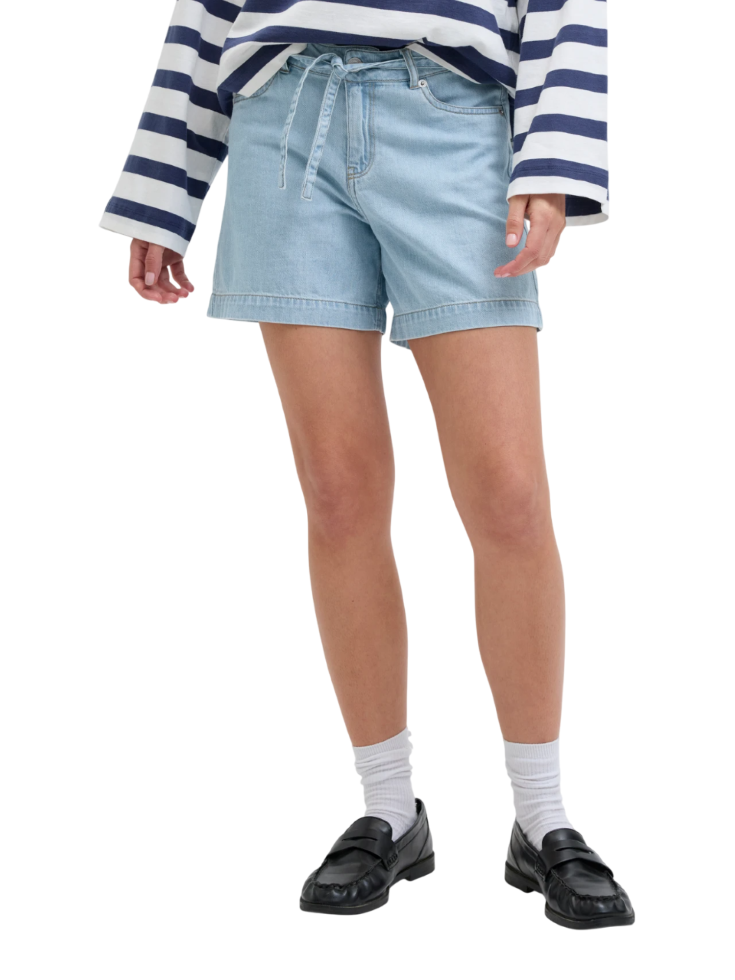 Jjxx bermuda in misto lino blu denim 12277039 LIGHT BLUE DENIM JJXX 