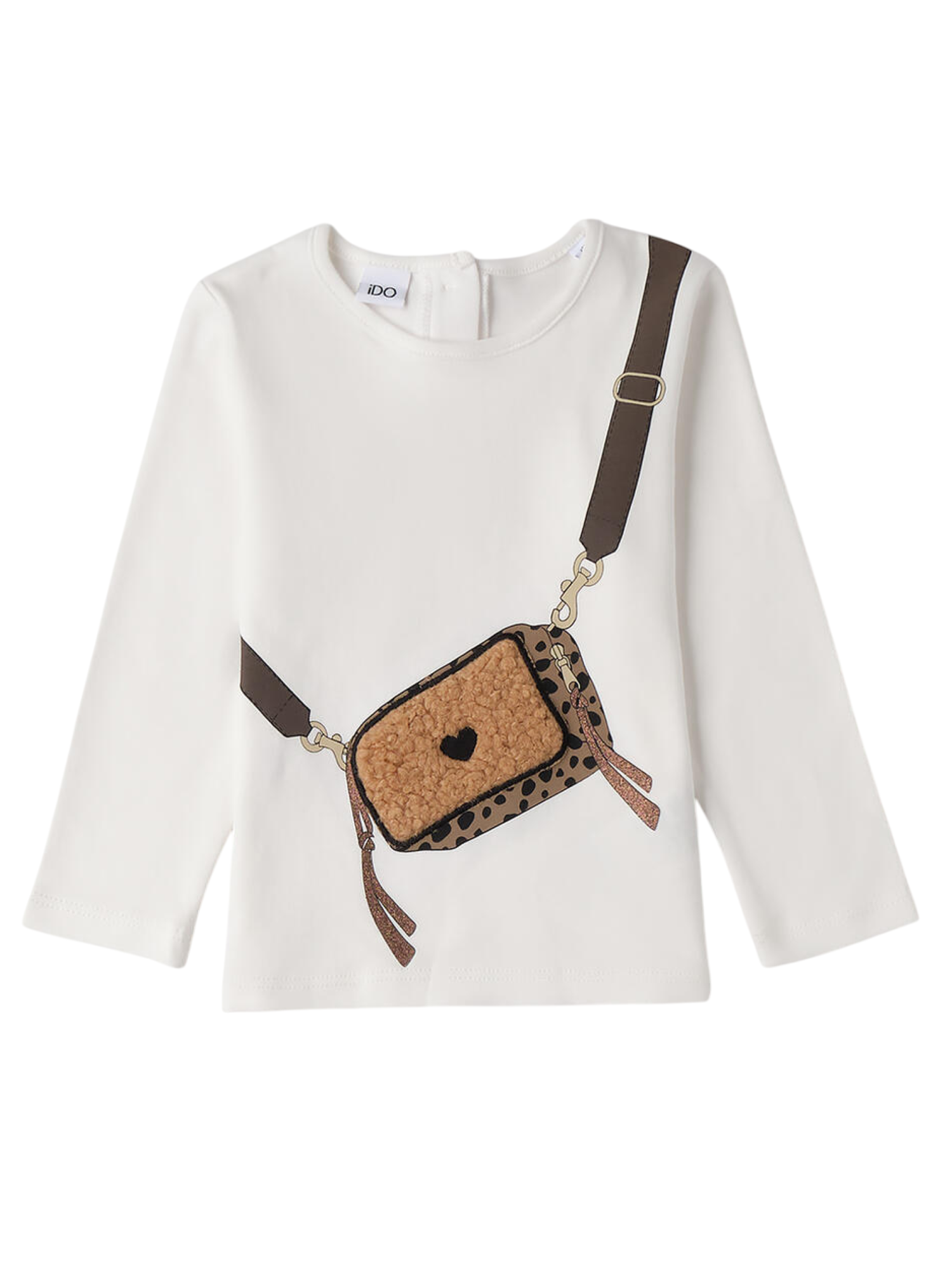 iDo T-shirt manica lunga con borsetta bianco 4F731 0112 iDO 