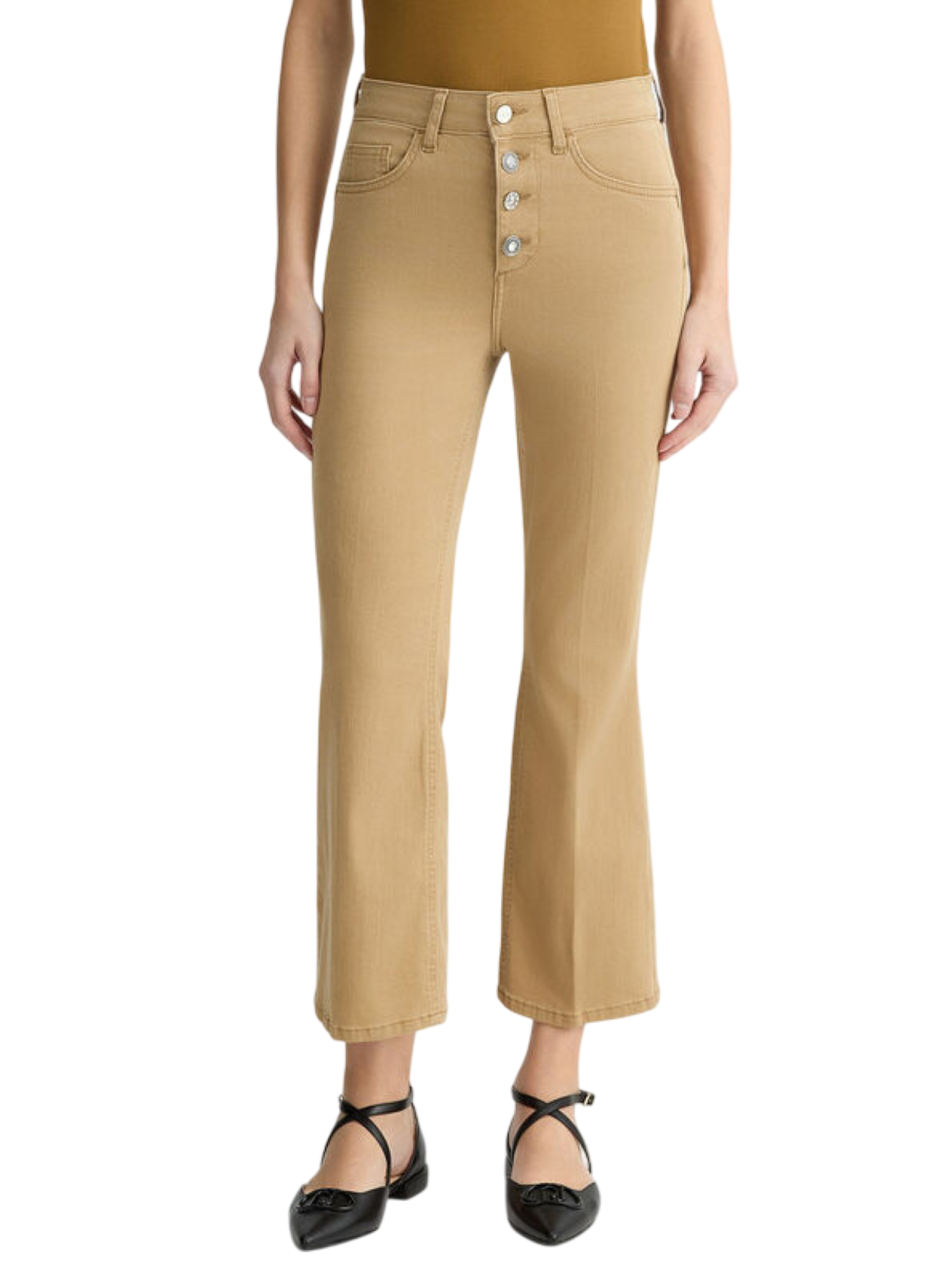 Liu Jo jeans a zampetta Princess con bottoni gioiello beige UA5040T2594 71320 LIU JO 